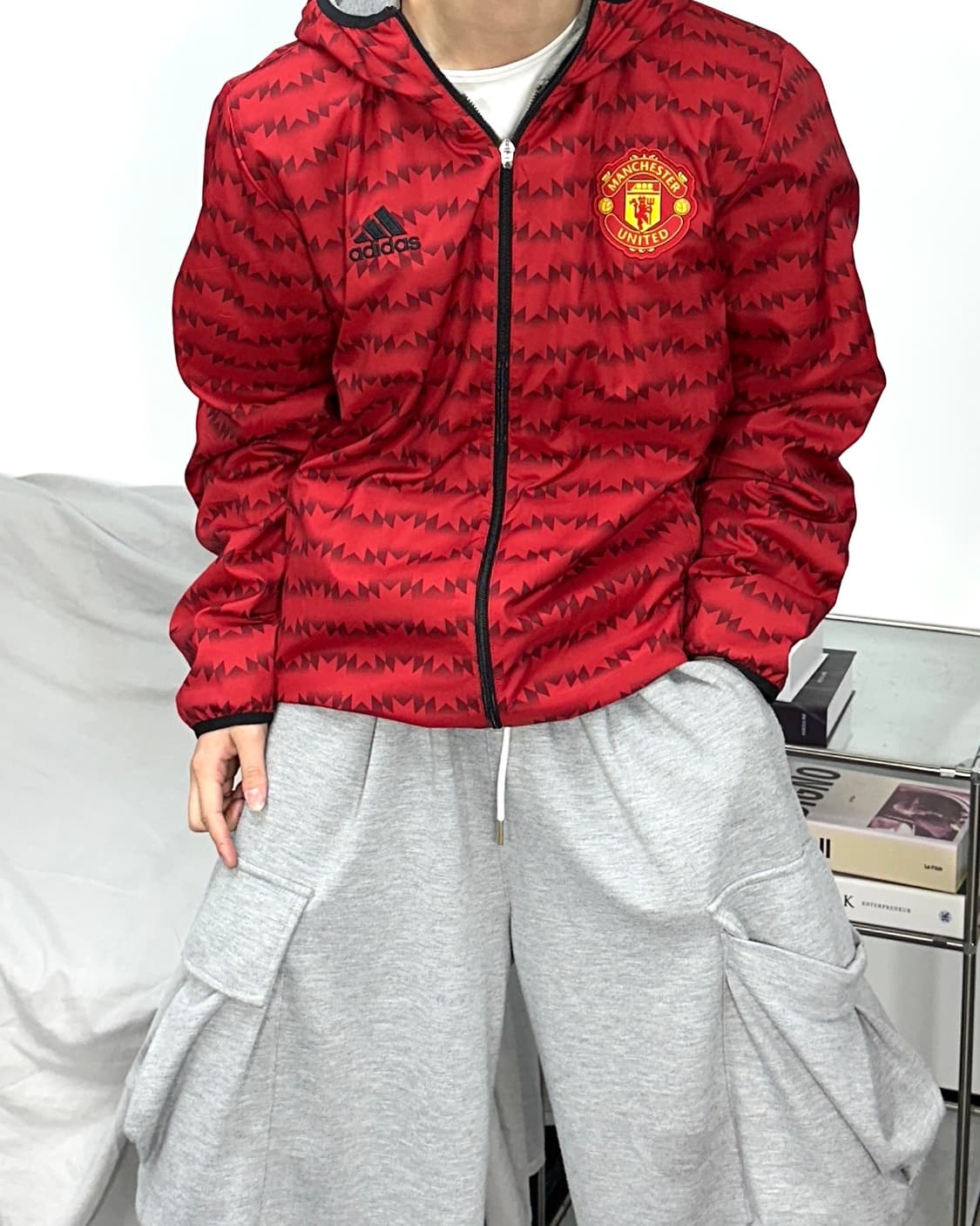 아디다스 15-16 맨체스터 유나이티드 후드 바람막이 XL 상품이미지2