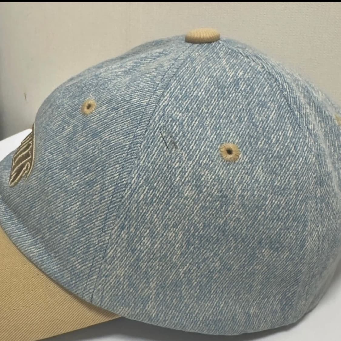 [EMIS] 뉴 로고 데님 볼캡 라이트 블루 데님 베이지 상품이미지9