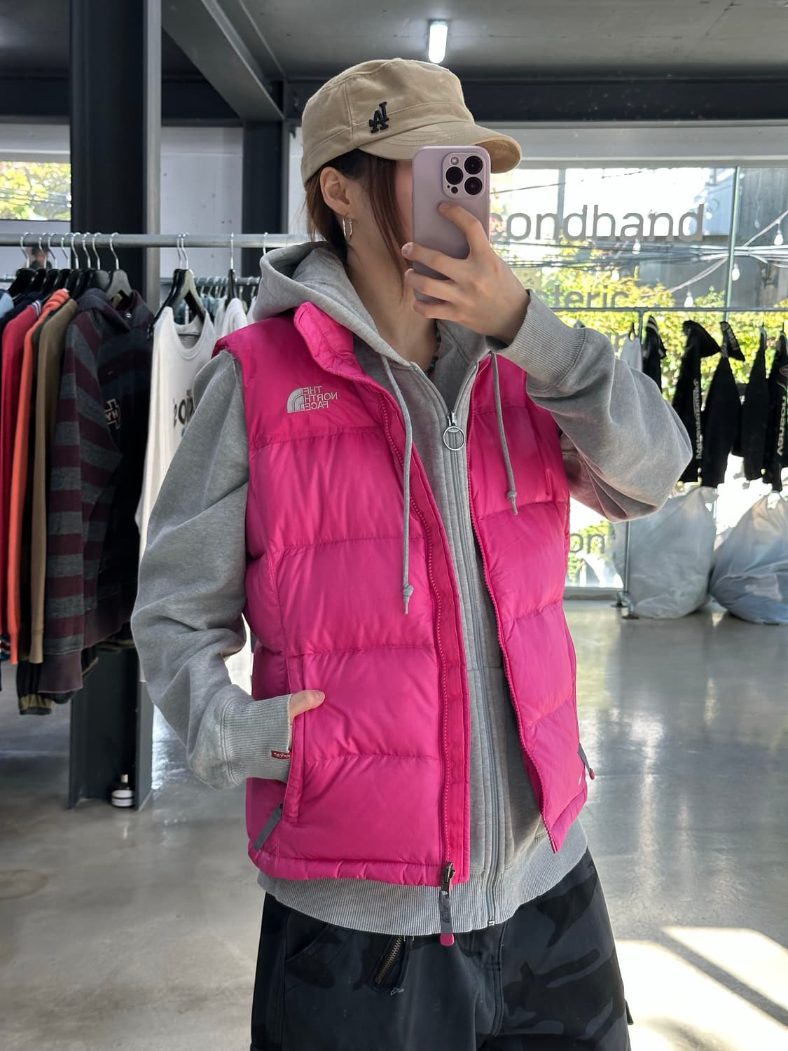 노스페이스 눕시700 패딩베스트 핑크 상품이미지1