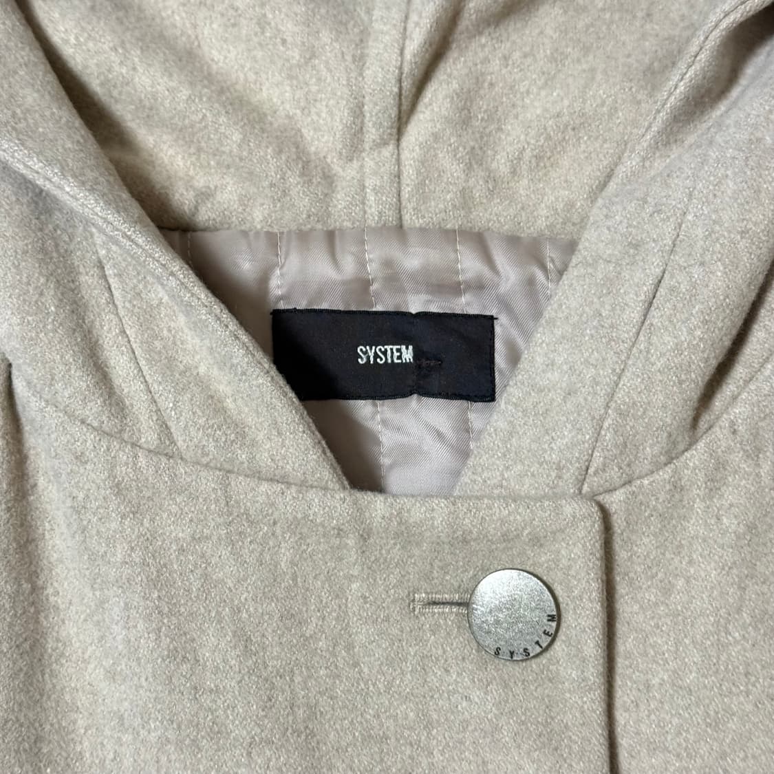 SYSTEM 시스템 베이지 후드 코트 상품이미지5