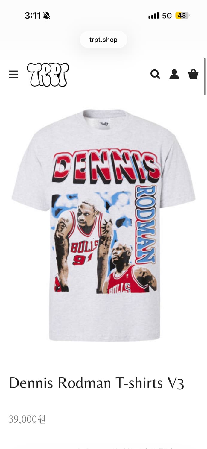 TRPT 데니스 로드맨 NBA 빈티지 부틀렉 티셔츠 상품이미지4