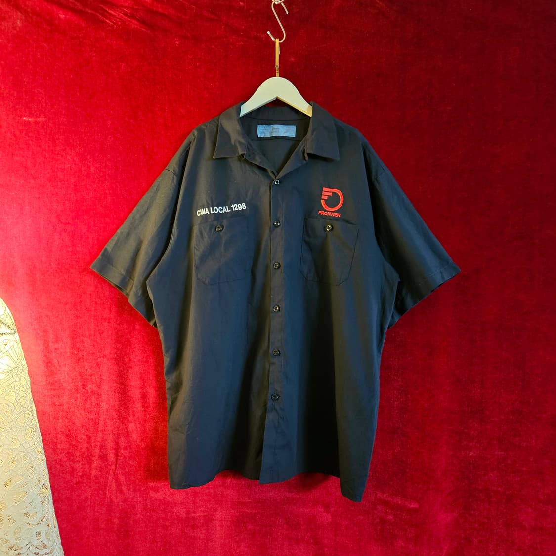 Cintas USA Vintage 워크웨어 네이비 반팔 셔츠 2XL 상품이미지2