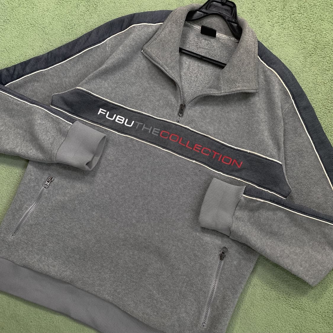 FUBU 푸부 그레이 반집업 후리스  상품이미지1