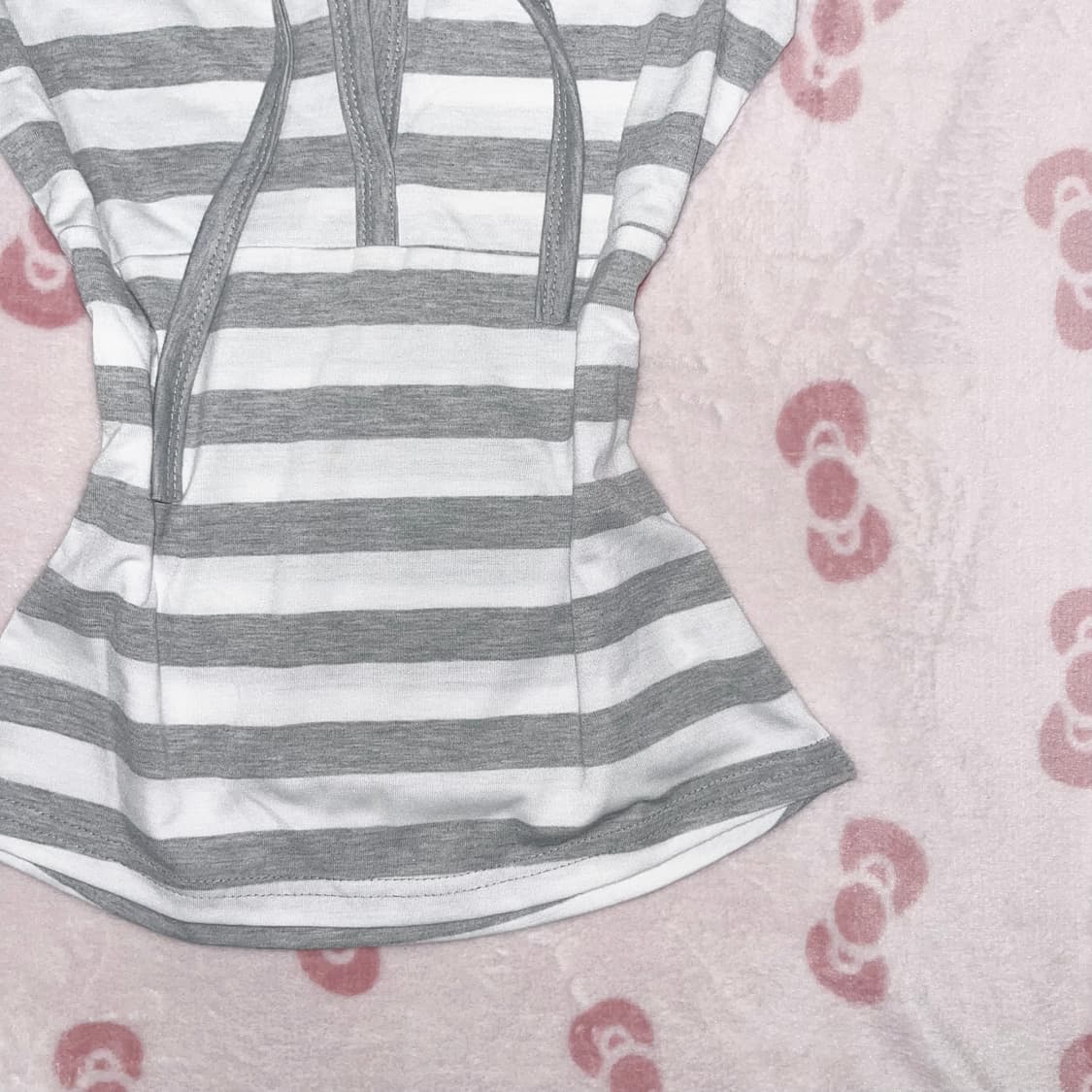 로걀 가루 스트라이프 회색 그레이 딱붙탑 티 상품이미지3