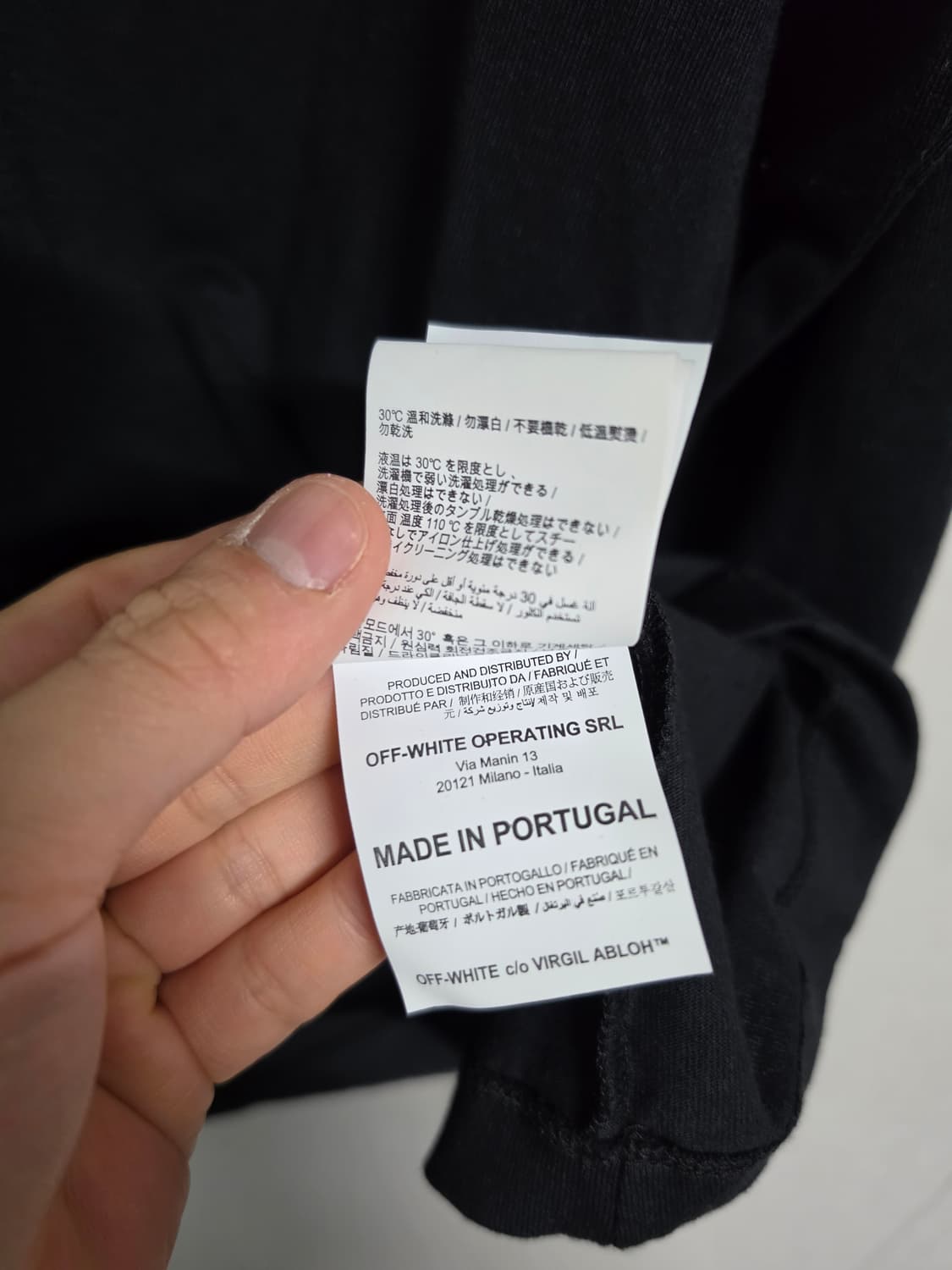 20SS 오프화이트  테이프 애로우 긴팔 티셔츠 M 상품이미지5