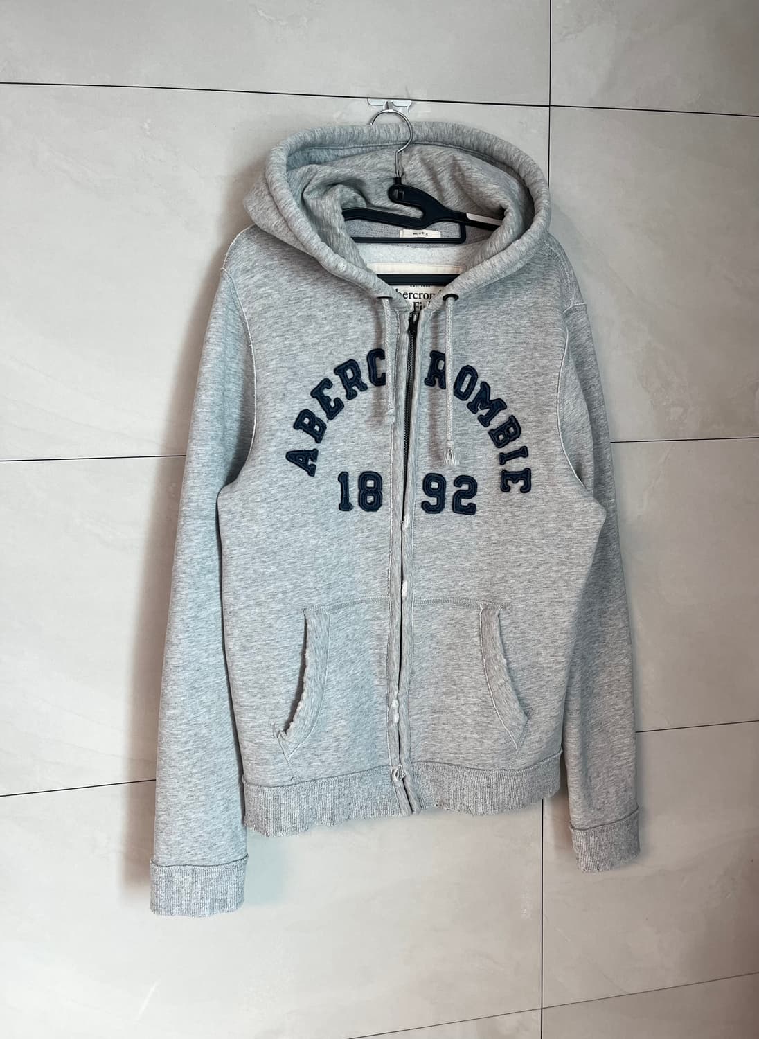 아베크롬비 스펠로고 후드집업 그레이 (M)  상품이미지2