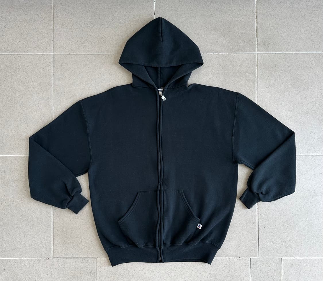 90s 빈티지 러셀 후드집업 블랙 XL USA 상품이미지1