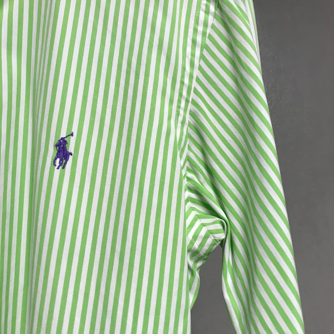 폴로 랄프로렌 스트라이프 셔츠 그린 40-82 상품이미지4