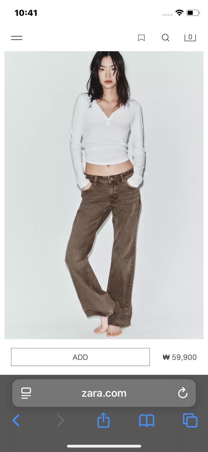 ZARA 자라 TRF BOOTCUT LOW-RISE JEANS 38 상품이미지1