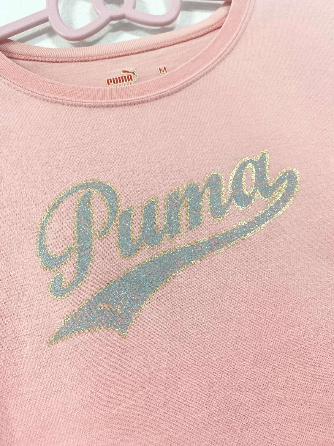 PUMA GLITTER LOGO PINK T-SHIRT 상품이미지3