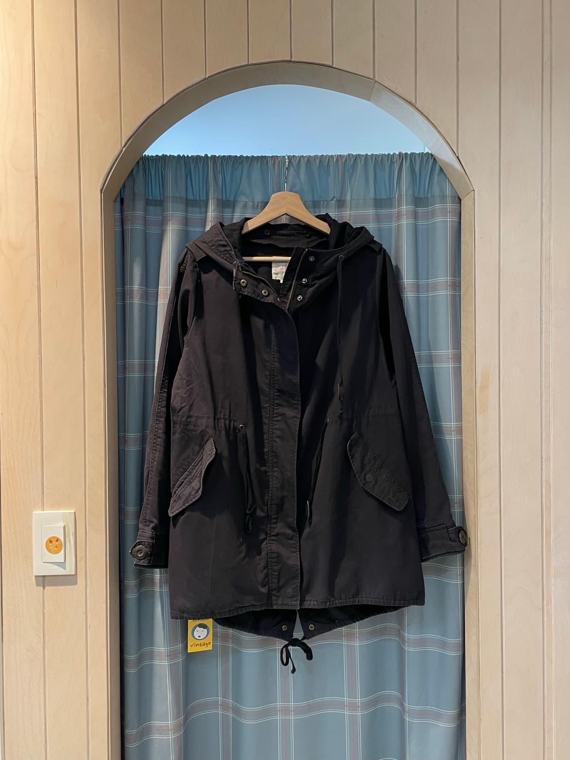 일본빈티지 블랙 후드야상 상품이미지1