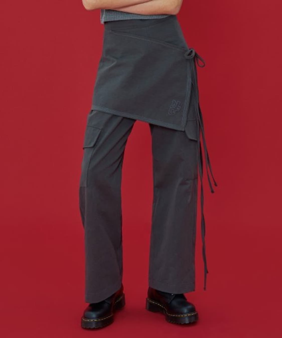 [M] 팬시클럽 린트 와이드 랩 팬츠 상품이미지2