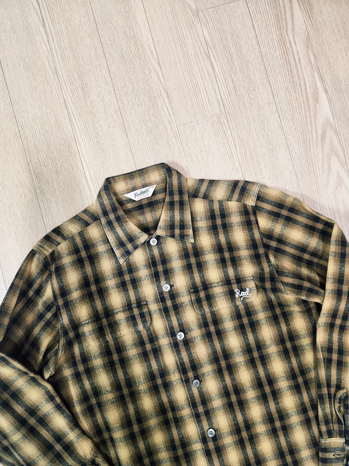 radiall japan 옐로우 더블 포켓 플란넬 셔츠 상품이미지2