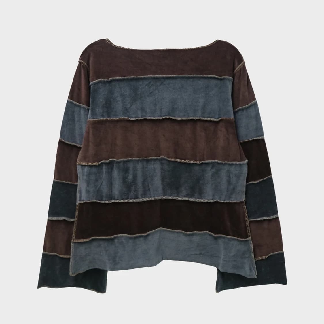 벨벳 스트라이프 스티치 긴팔 티셔츠 63224 상품이미지2