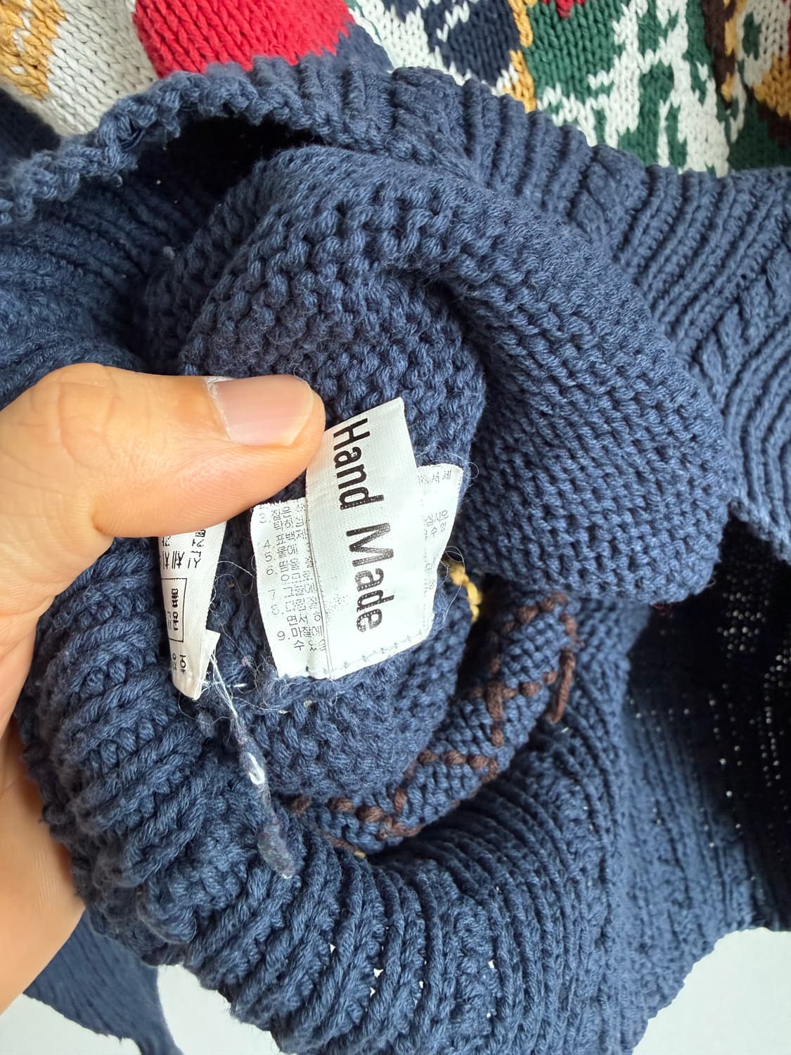 90's 제이프레스(J.PRESS) 핸드메이드 코튼 니트(반도 라이센스) 상품이미지7