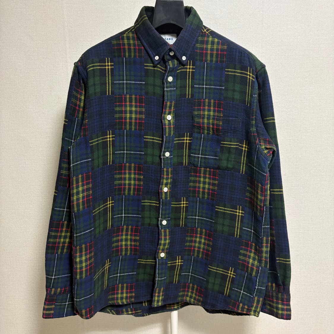 빔즈 오리지널 패브릭 패치워크 플란넬 셔츠 / 네이비, M 상품이미지1