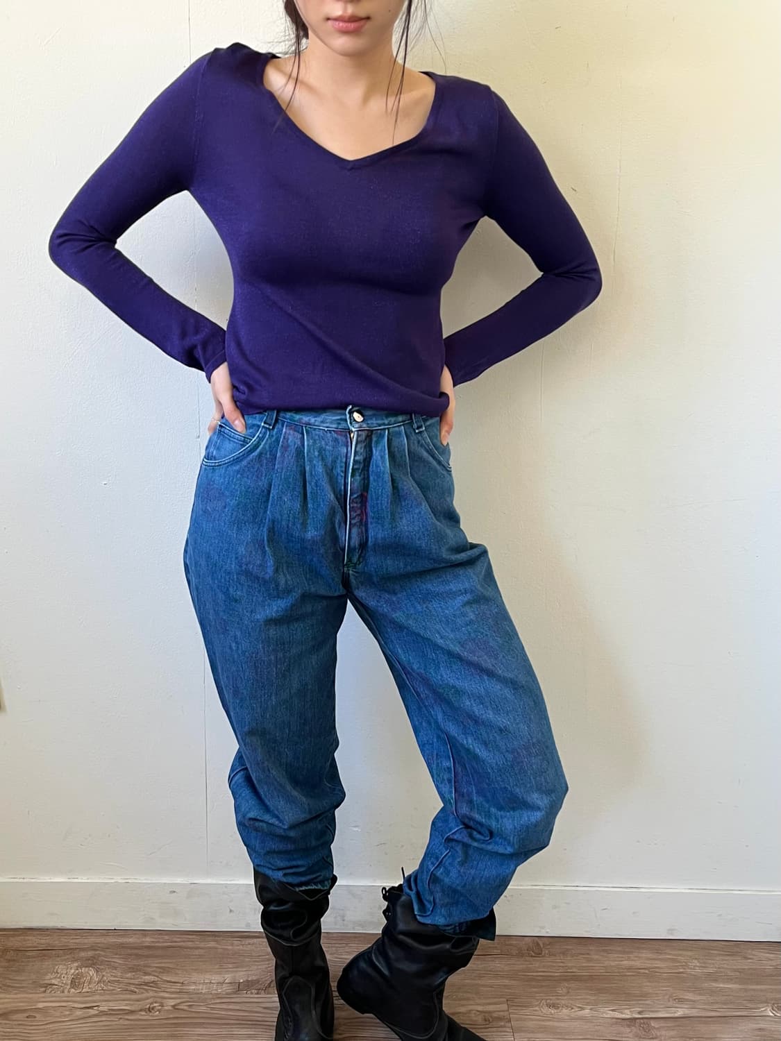 80’s Stuffed Shirt 아트 데님 팬츠  상품이미지6