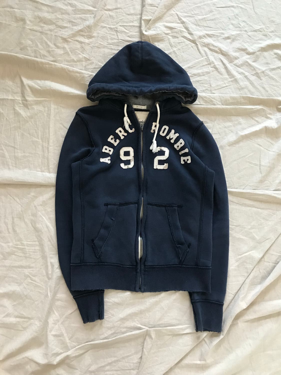 아베크롬비 자수로고 헤비써멀 네이비 후드집업 상품이미지5