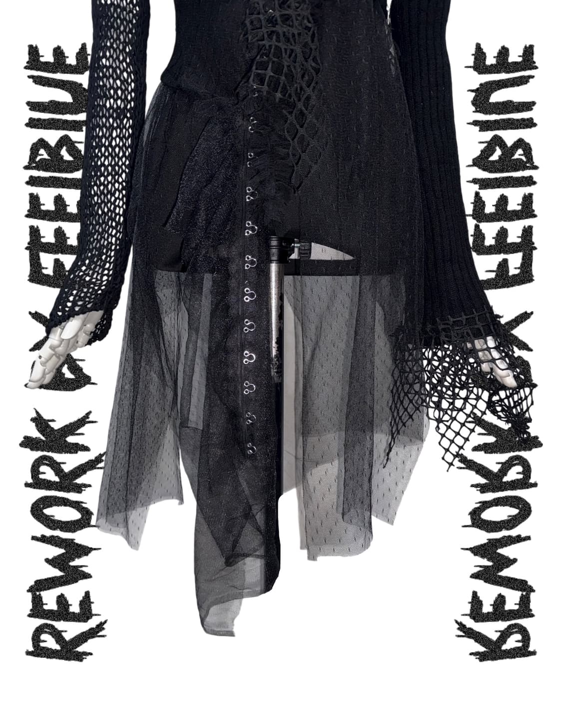 FEELBLUE REWORK 021 – Black Ruin Dress 상품이미지7