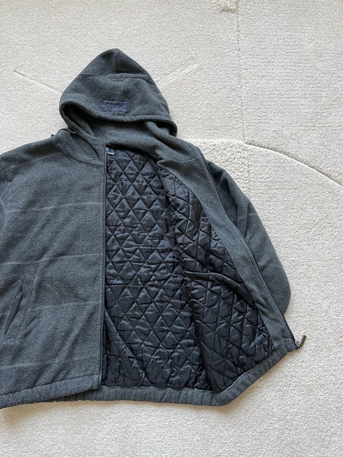 폴로 감성 플리스 퀼팅 후드 집업 (103-105) 상품이미지6