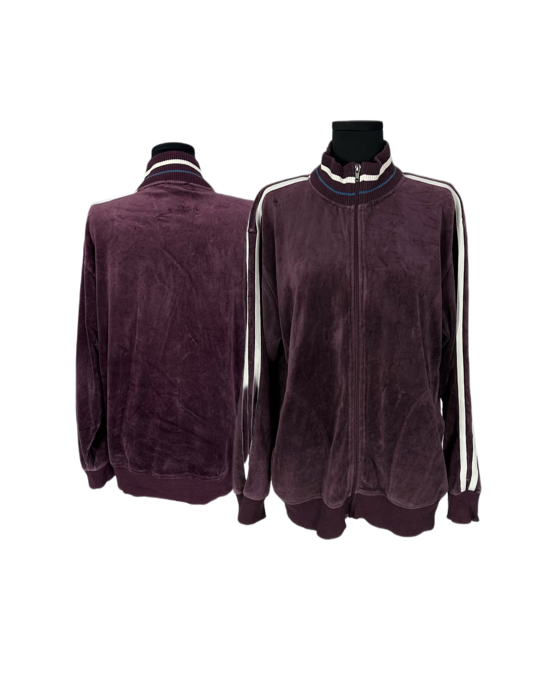 burgundy line velvet zip-up 상품이미지1