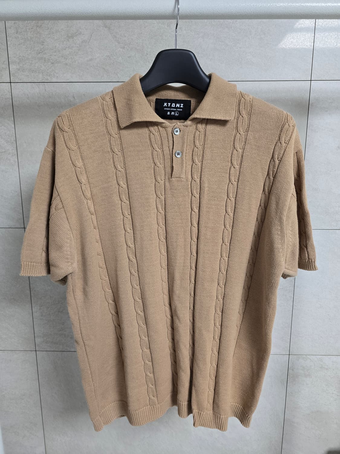엑스톤즈 카라넥 니트 반팔 XL 상품이미지1