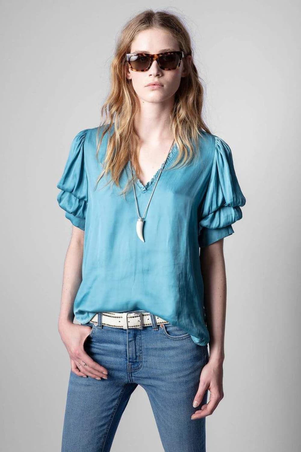 쟈딕앤볼테르 Taste 새틴 블라우스 상품이미지1