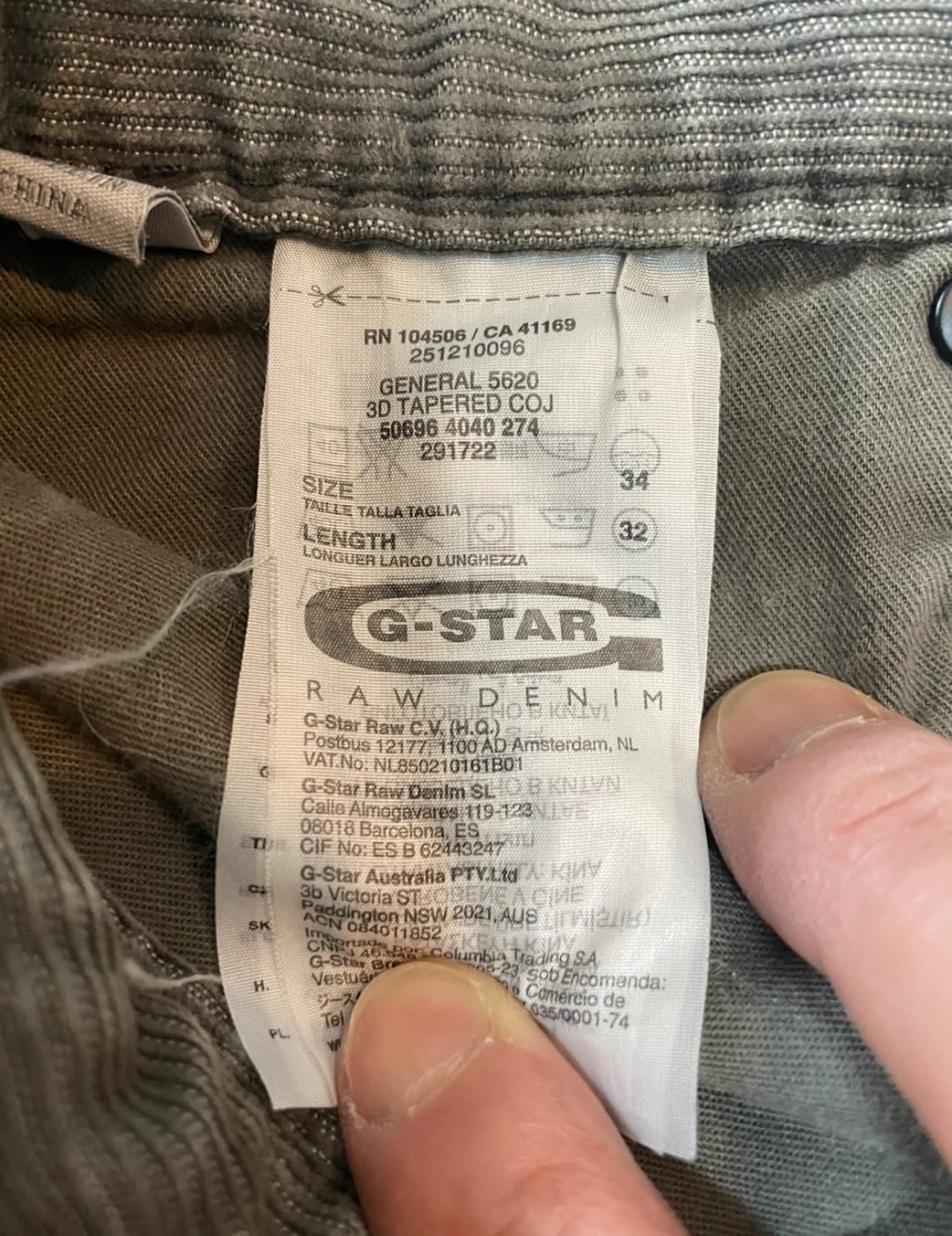 G-Star RAW 코듀로이 바지 32 상품이미지8