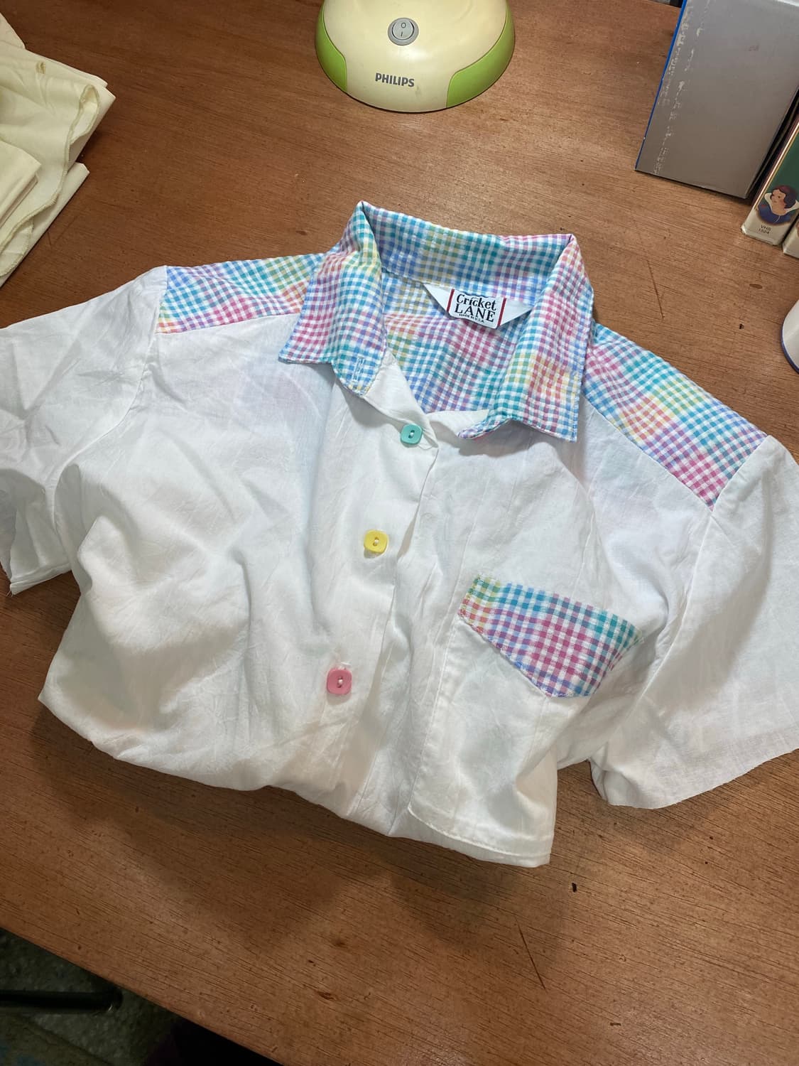 USA 반팔셔츠 체크 볼레로 상품이미지1