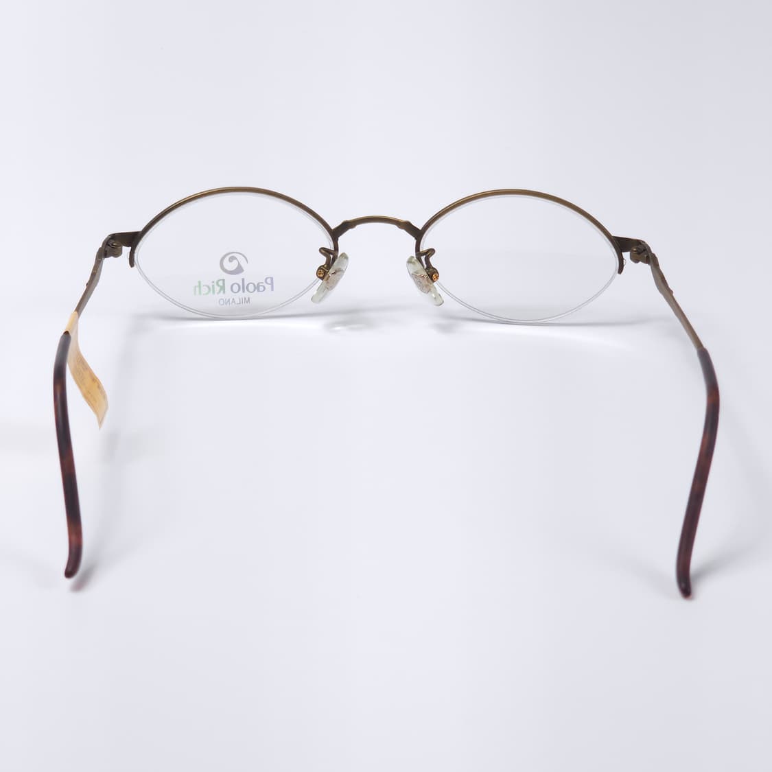 24K 도금 90년도 이태리 긱시크 오벌형 빈티지 반무테 안경 상품이미지7