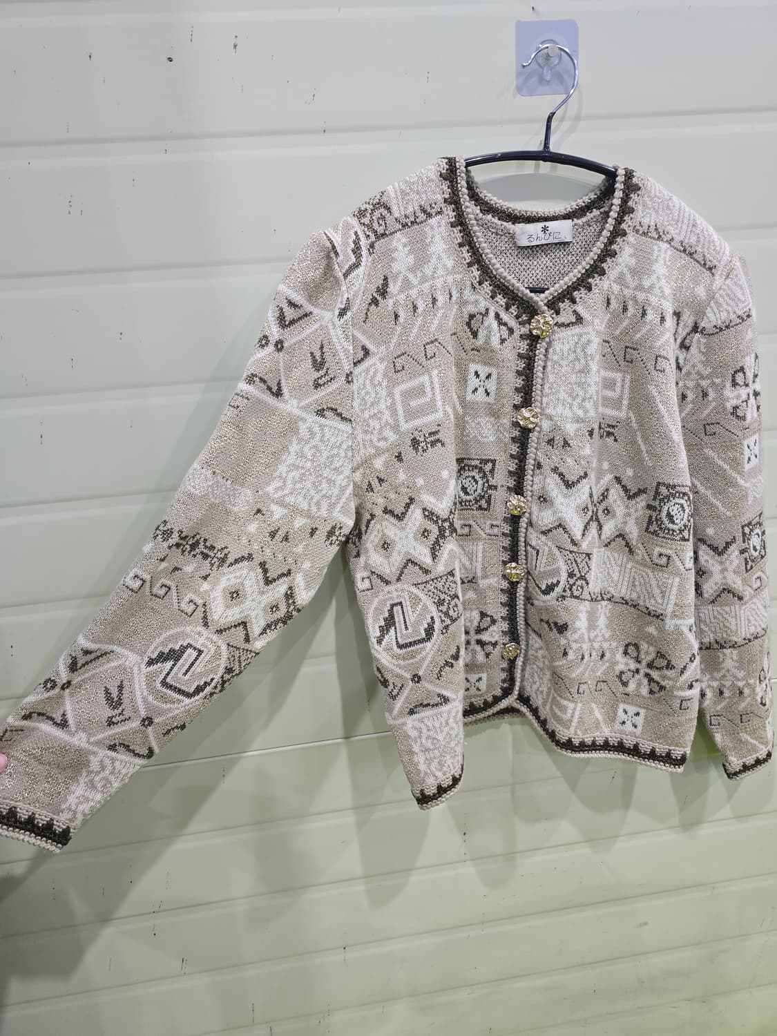 [룸비니] 일본 빈티지 패턴 울 가디건 상품이미지3