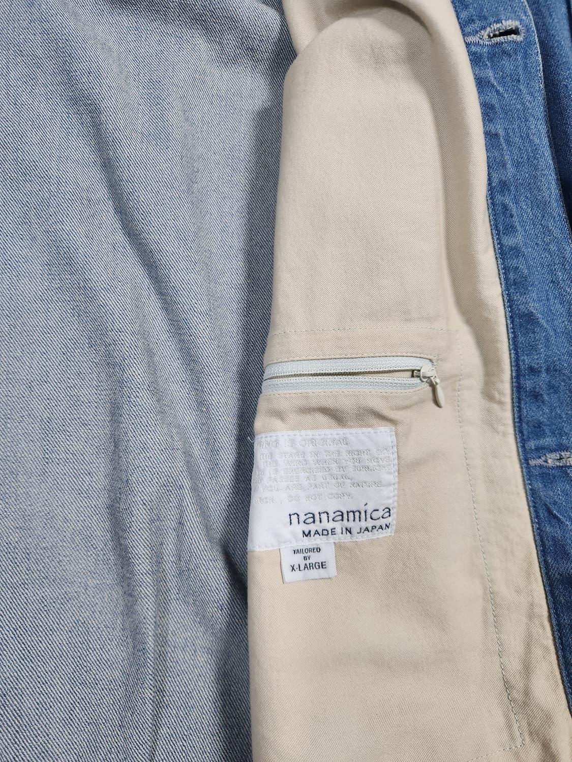 나나미카 데님 숏자켓 인디고블리치 xl 상품이미지4