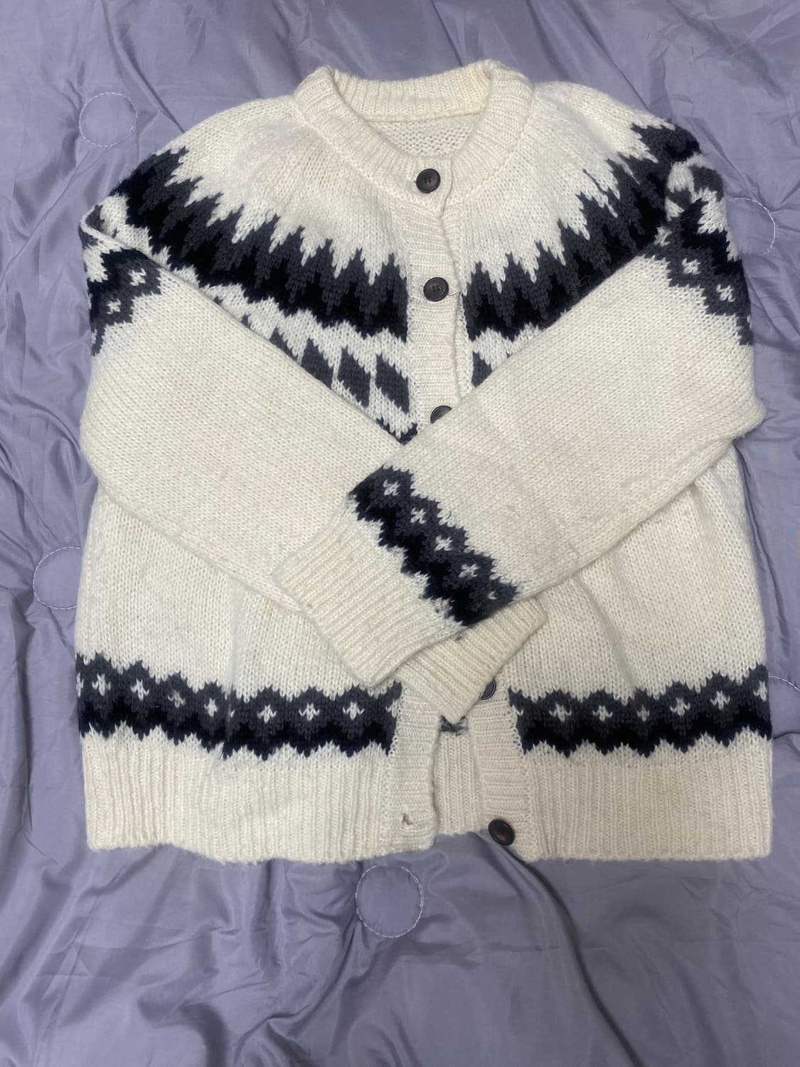 노르딕 패턴 니트 가디건 상품이미지2