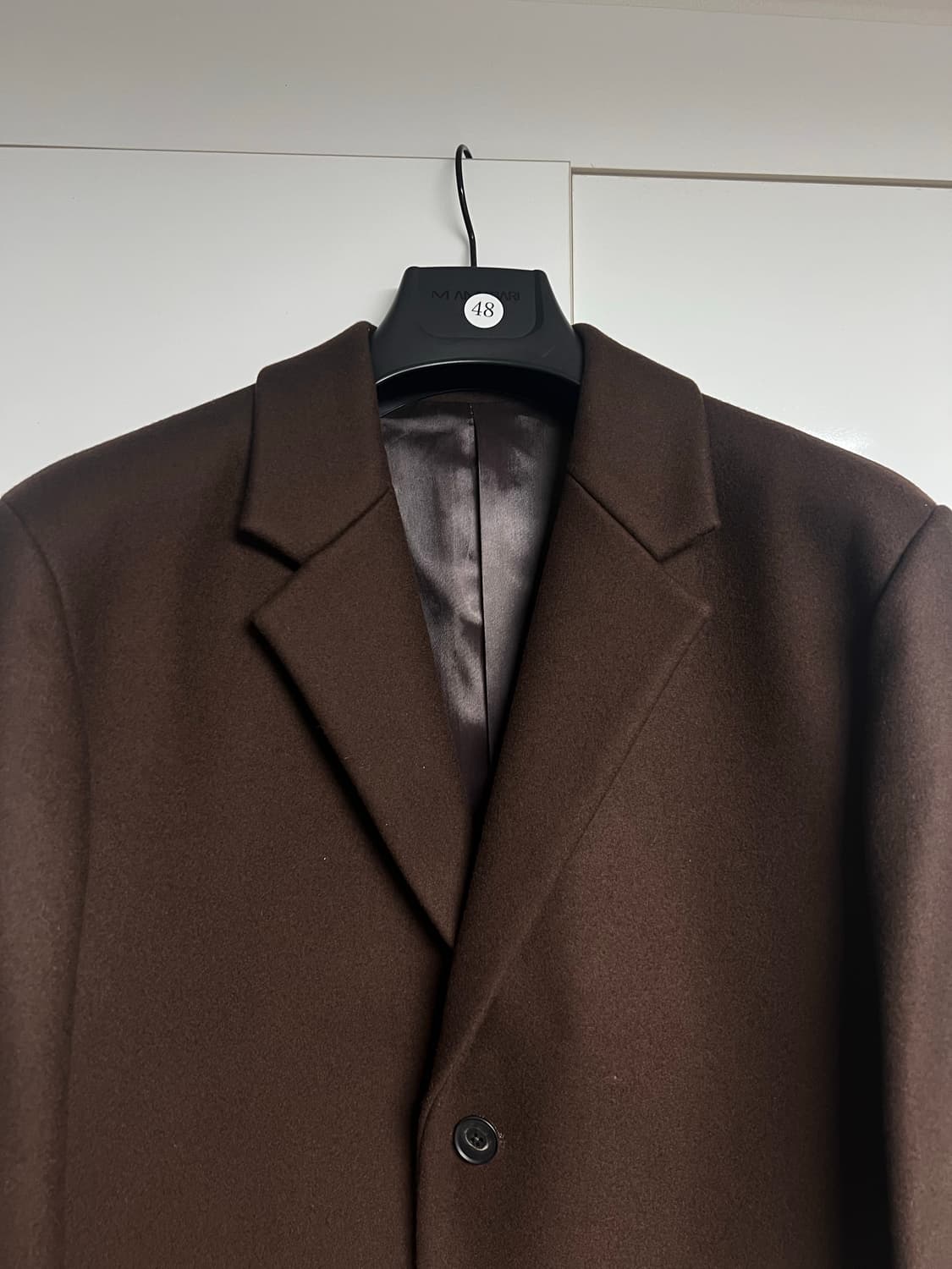 마마가리 컬렉션무드 다크 브라운 싱글 롱코트 48 상품이미지4