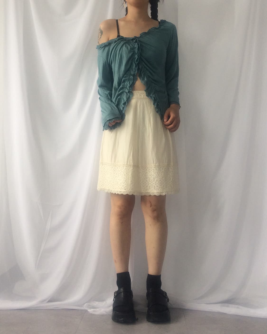 Frill shirring cardigan 상품이미지7