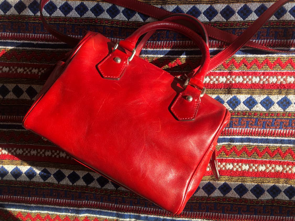 빈티지 이탈리아 레드 미니 보스턴백 상품이미지2
