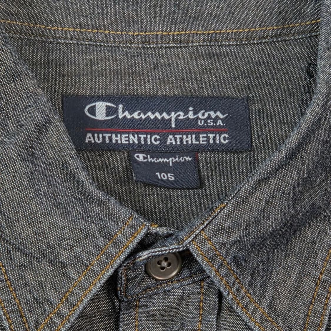챔피온 U.S.A 어센틱 라인 빈티지 데님 셔츠 XL 상품이미지7