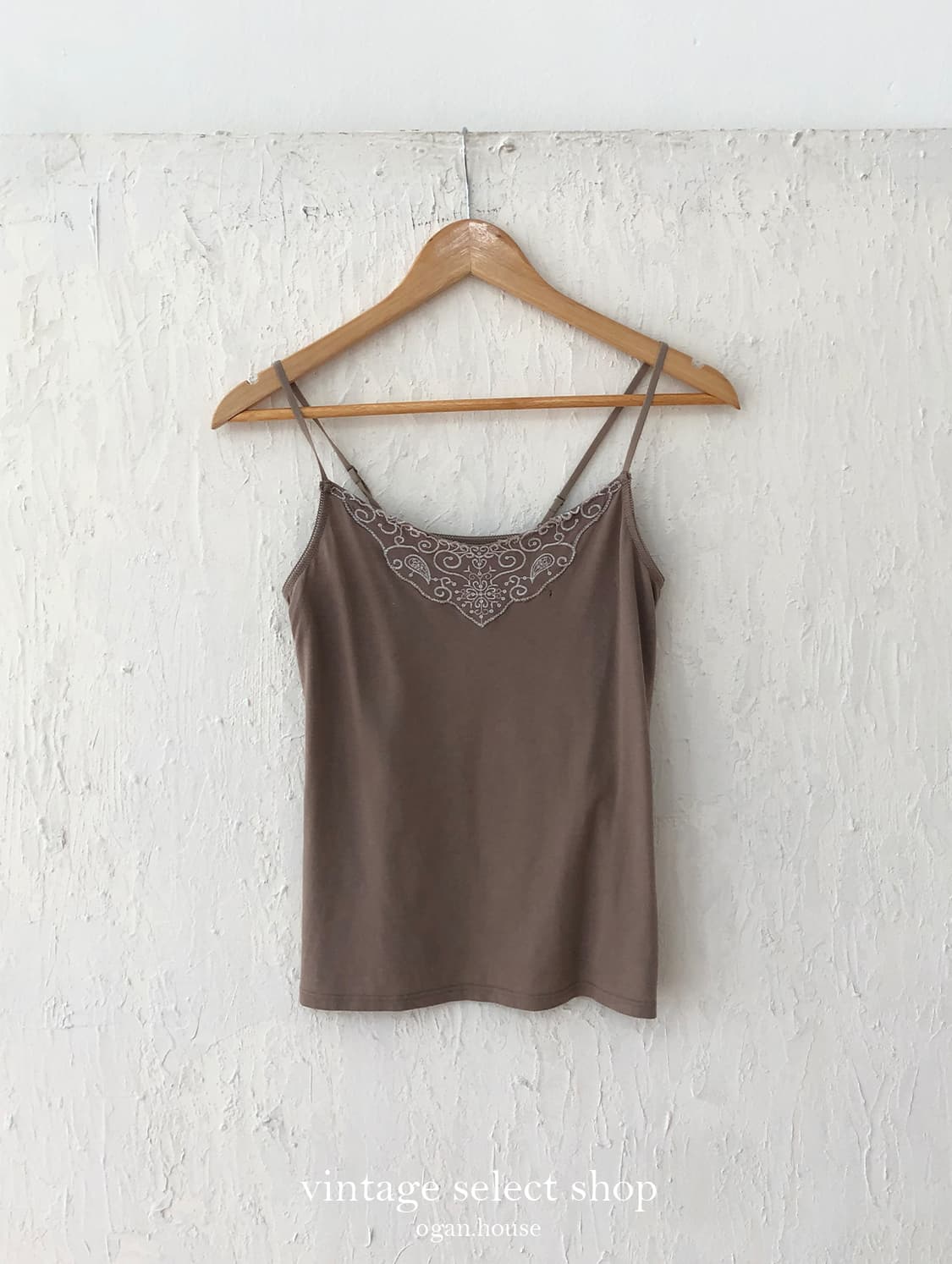 vintage mocha embroidery cami top 상품이미지1