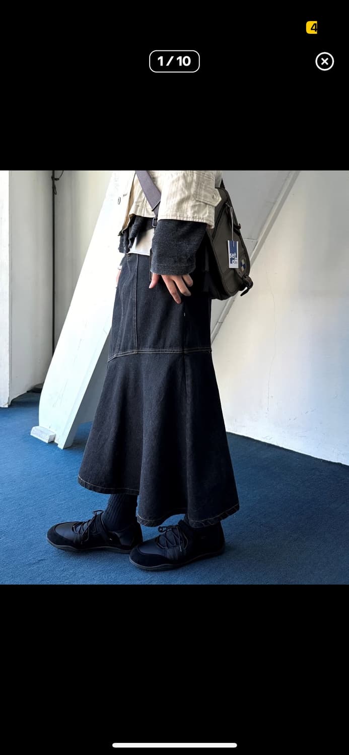 vintage denim skirt  상품이미지1