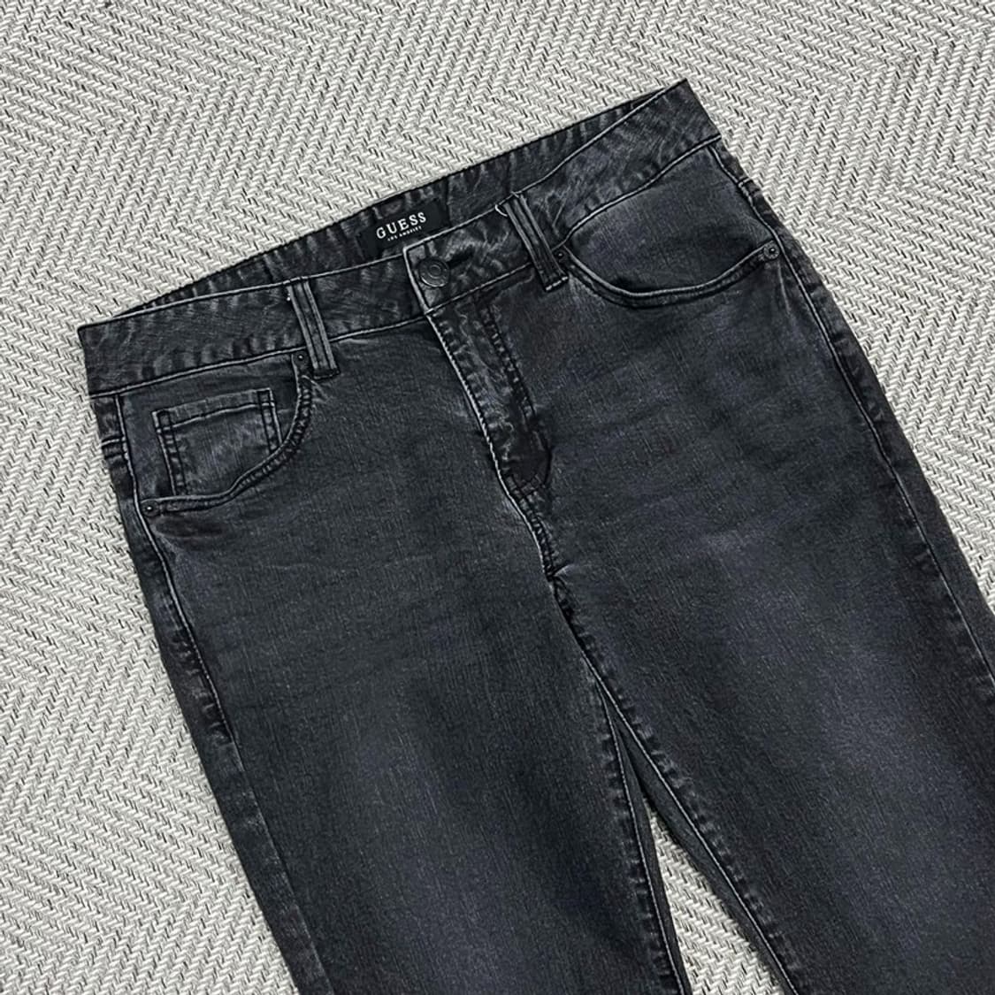 게스 흑청 슬림핏 데님 팬츠 v0898 상품이미지3