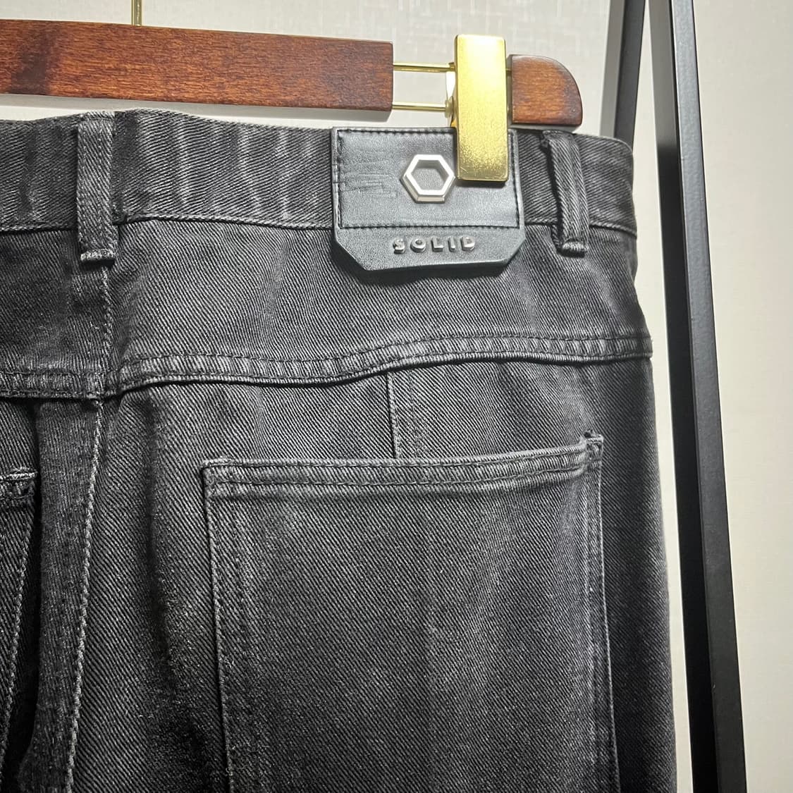 정품 50) 솔리드 옴므 흑청 카펜터 카고 데님 청바지 상품이미지3