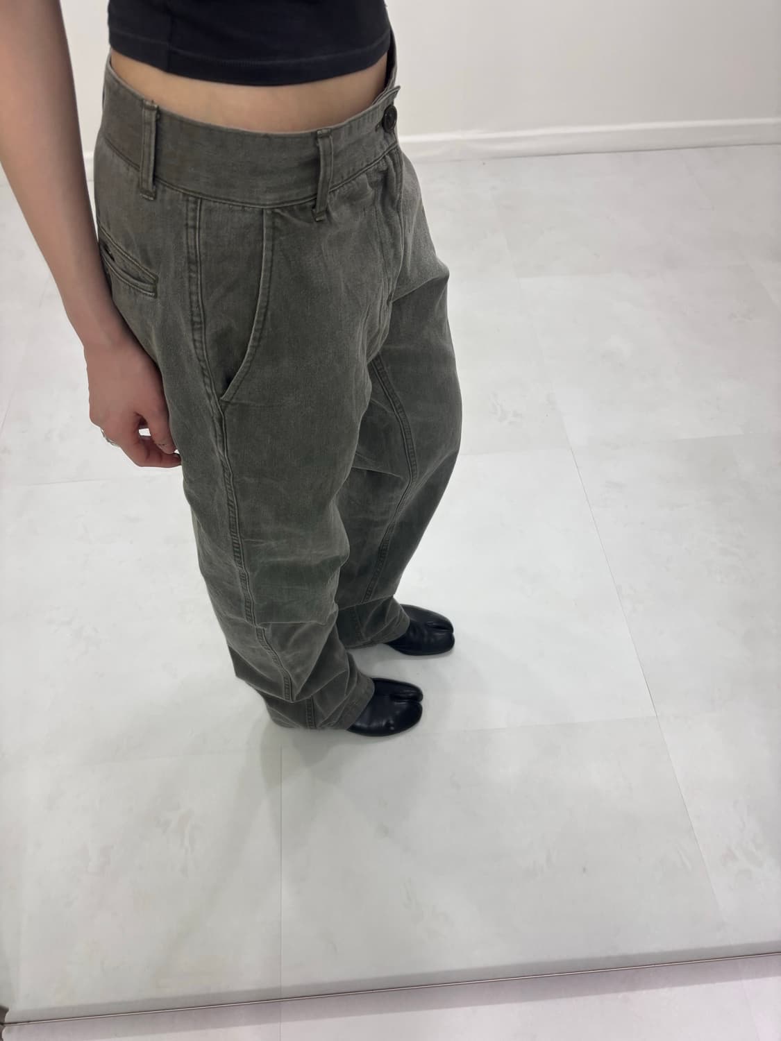 KHAKI GRAY WASHED PANTS 상품이미지2