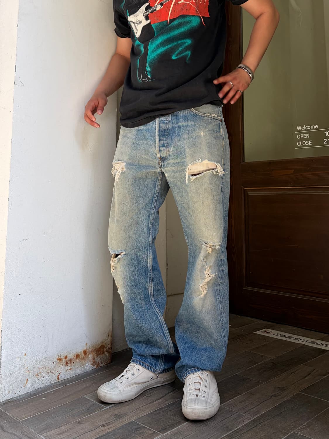 90’s Levi’s 501 524 USA distressed denim 상품이미지1