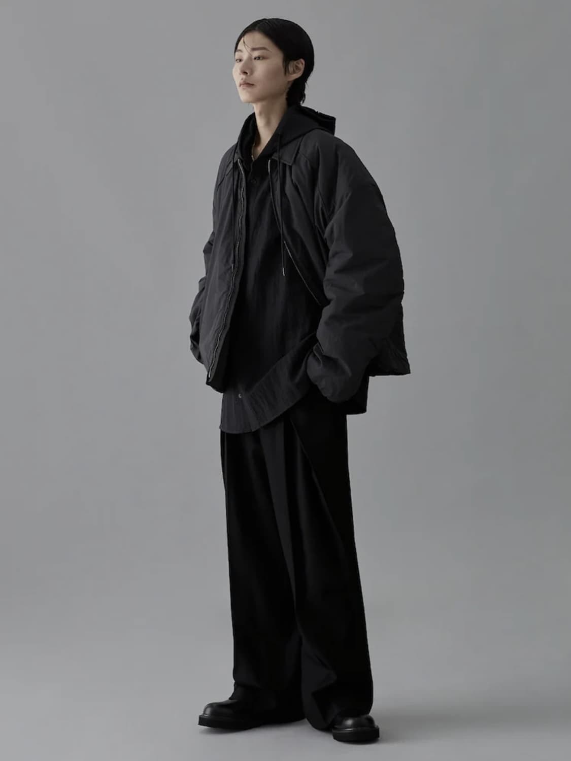 준지 24FW 애쉬 나일론 패디드 점퍼 상품이미지8