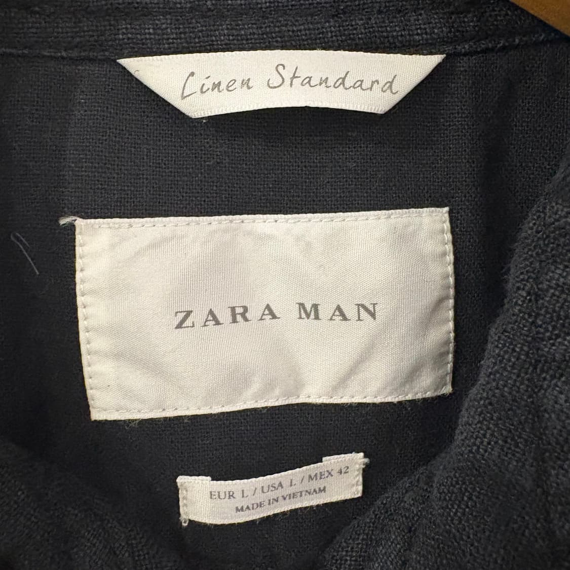 자라 맨 리넨 스탠다드 블랙 자켓 L 상품이미지5