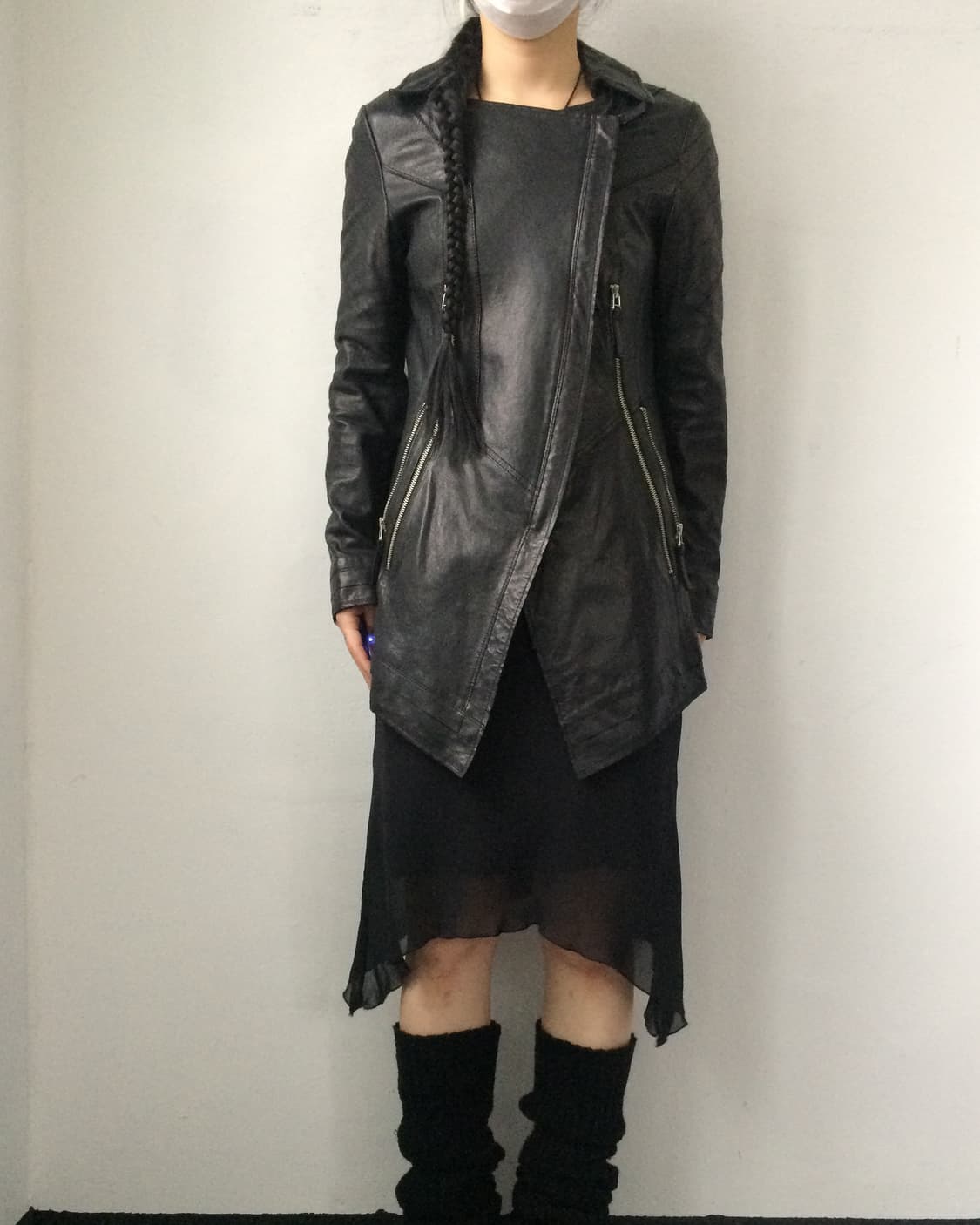 Unbalanced lamb leather jacket 상품이미지6