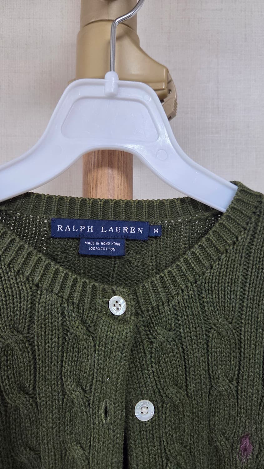 랄프로렌 케이블 니트 가디건 올리브 상품이미지3