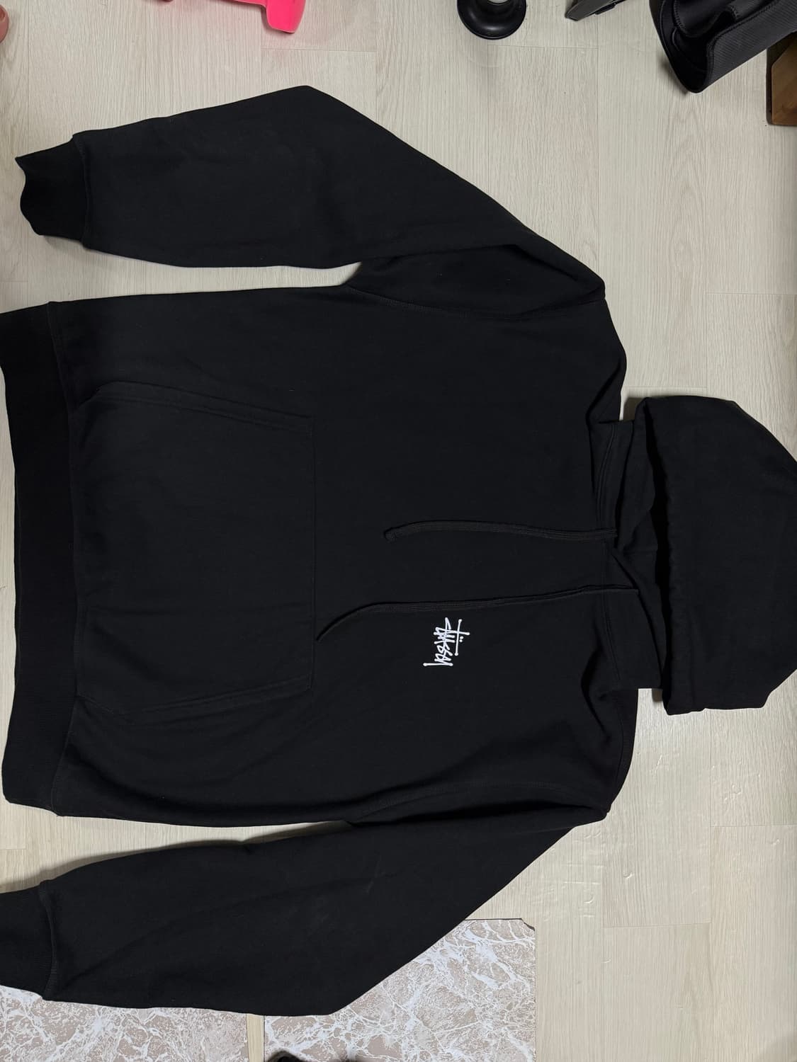 스투시 블랙 후드티 xl 상품이미지1