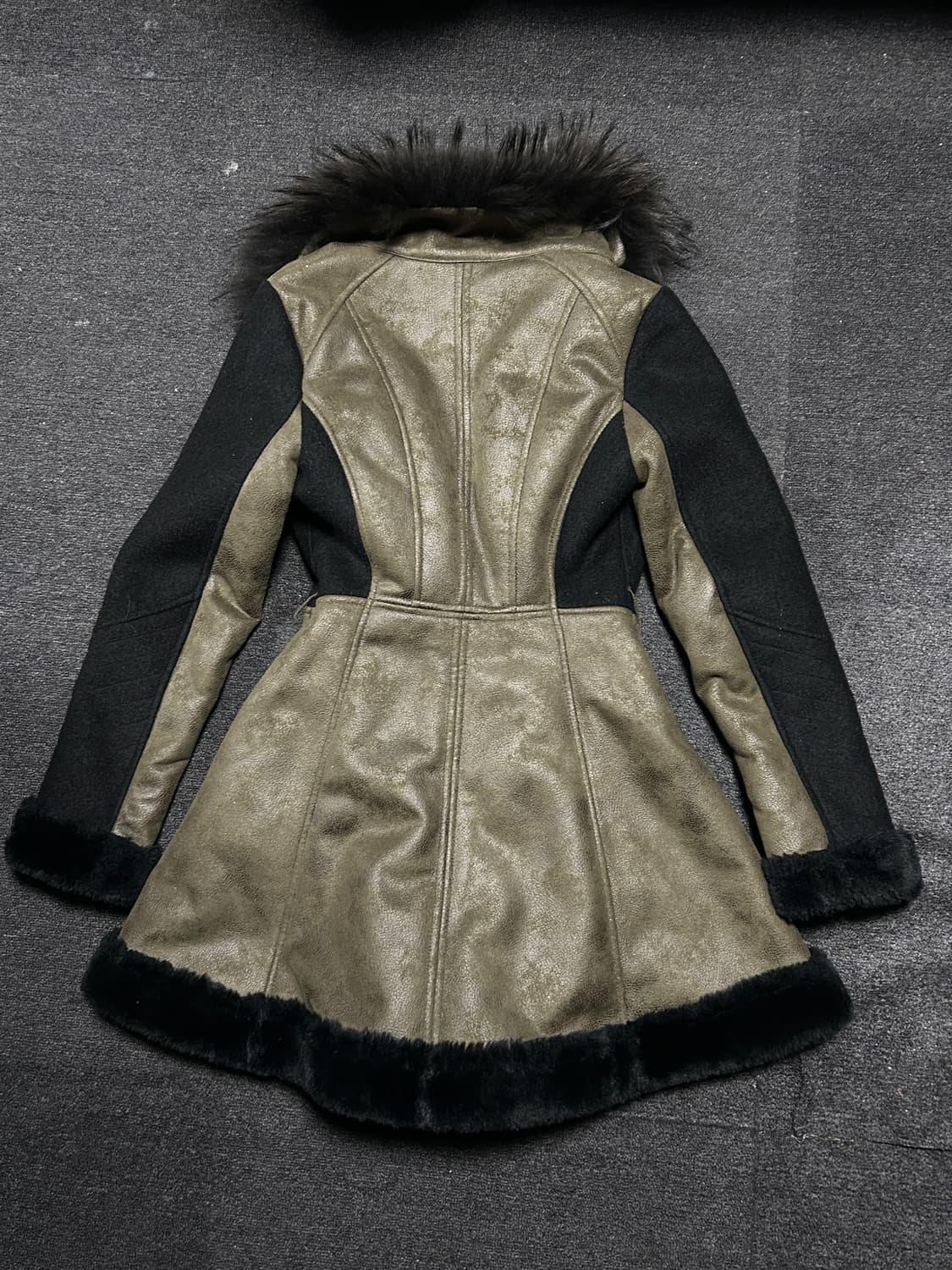 Vintage y2k Punk leather fur coat 상품이미지4