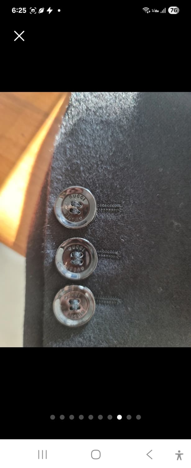 명품 구찌 정품 블랙 울 가죽라인 실크포인트 자켓 38 상품이미지8